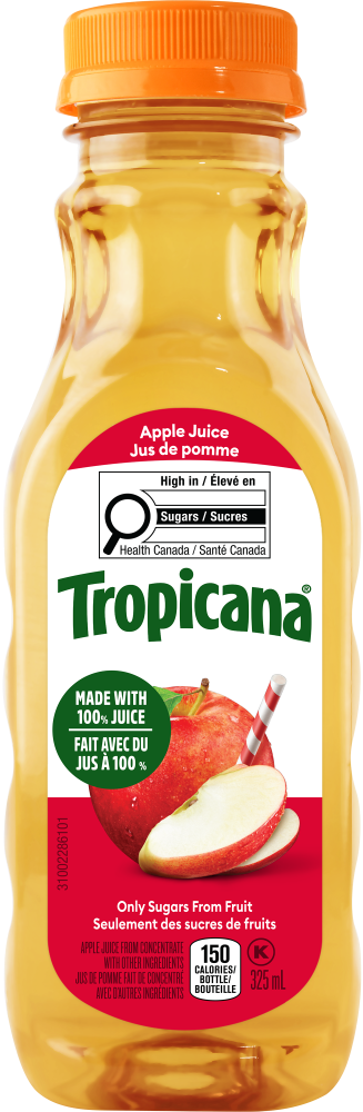 Le jus de pomme à 100 % TropicanaMD fait de concentré