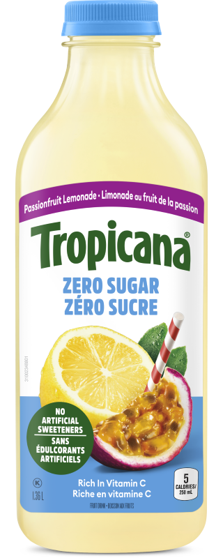 Limonade au fruit de la passion TropicanaMD zéro sucre
