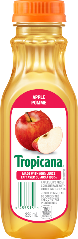 Le jus de pomme à 100 % TropicanaMD fait de concentré