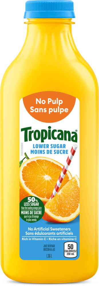 TROPICANAMD Lower Sugar Orange (sans pulpe)