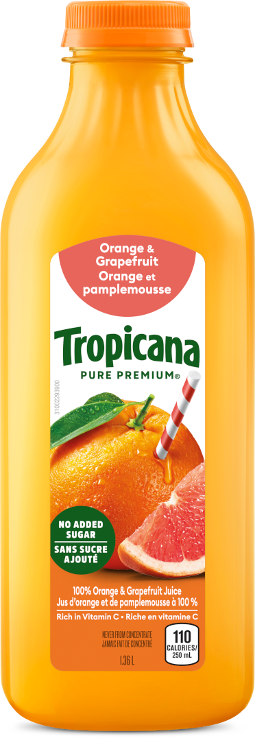 Jus TropicanaMD Pur À 100 %  Jus D’orange Et De Pamplemousse