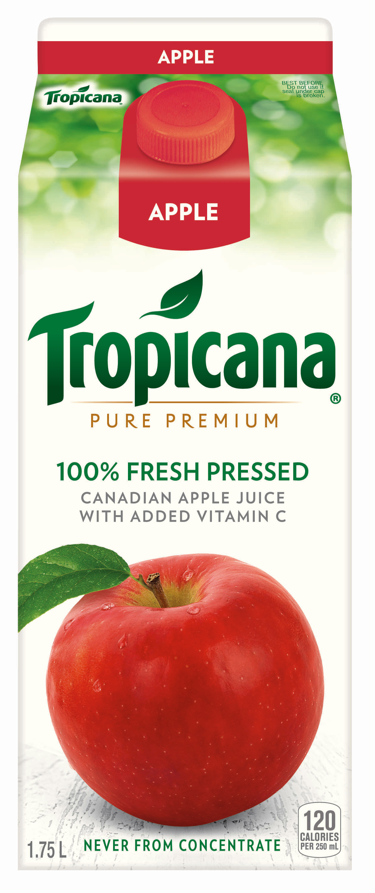 tropicana apple juice nutrition label