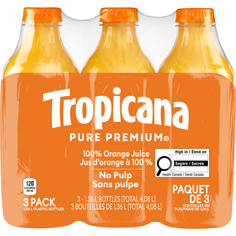 Jus D’orange TropicanaMD Pur À 100 % Sans Pulpe – Emballage Costco