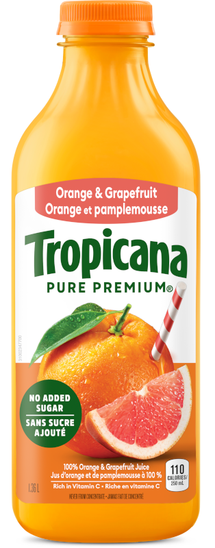 Jus TropicanaMD Pur À 100 %  Jus D’orange Et De Pamplemousse