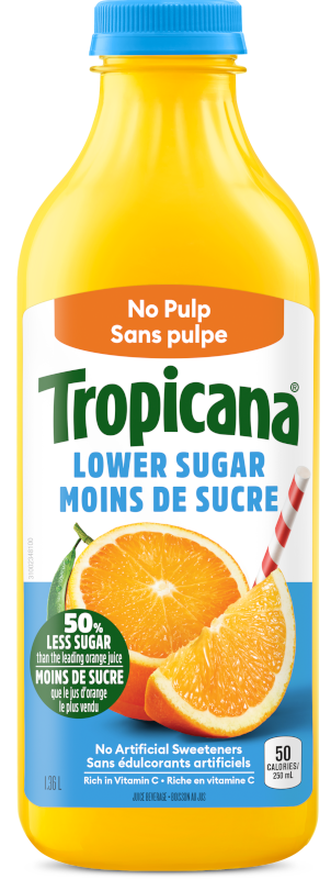 TROPICANAMD Moins de Sucre Orange (sans pulpe)