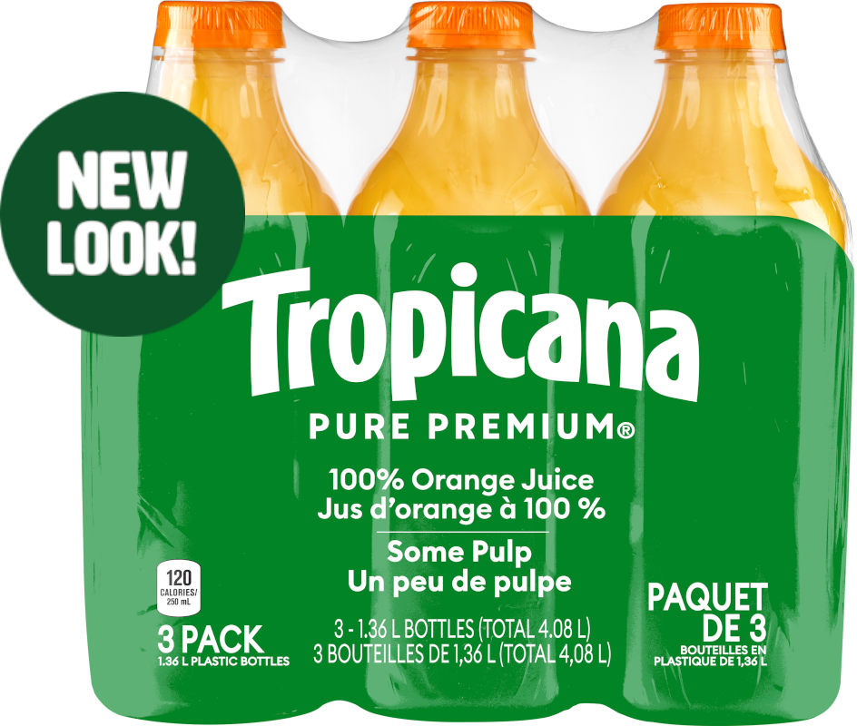 TROPICANA® 100 % PURE ORANGE JUICE SOME PULP Costco Pack