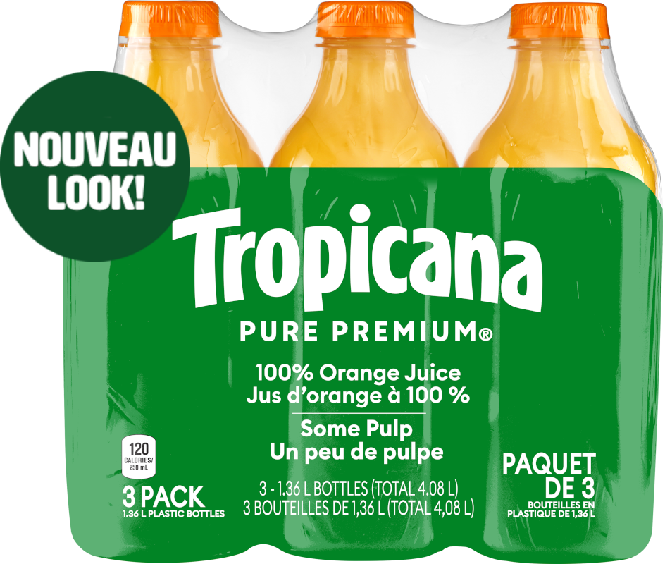 JUS D’ORANGE TROPICANAMD PUR À 100 % UN PEU DE PULPE – Emballage Costco