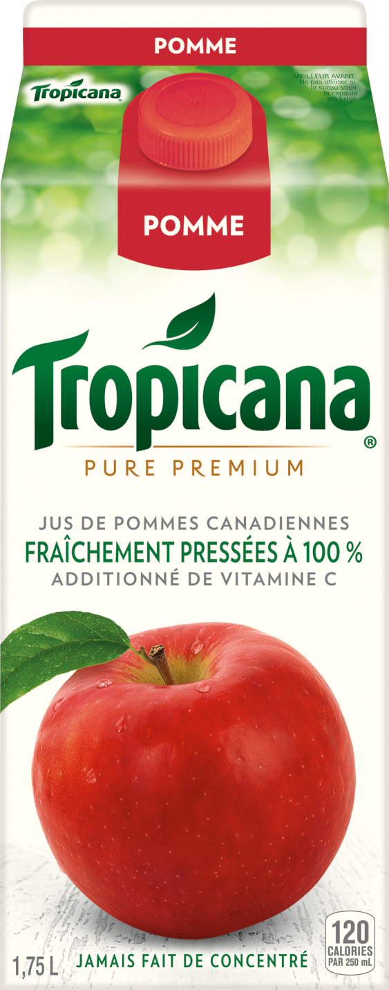 Jus TropicanaMD À 100 % Jus De Pomme Fraîchement Pressé Additionné De Vitamine C